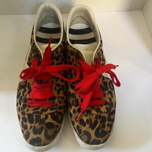 Aquazzura Multicolor Leopard Print Suede Leather Sneaker EU 40.5 / US 10.5